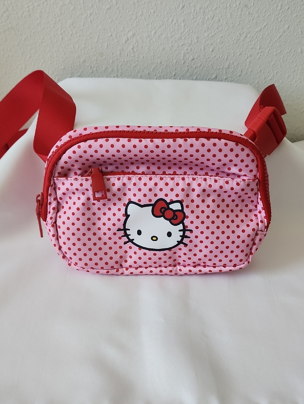 Hello Kitty Pink and Red Polka Dot Kids Crossbody Bag